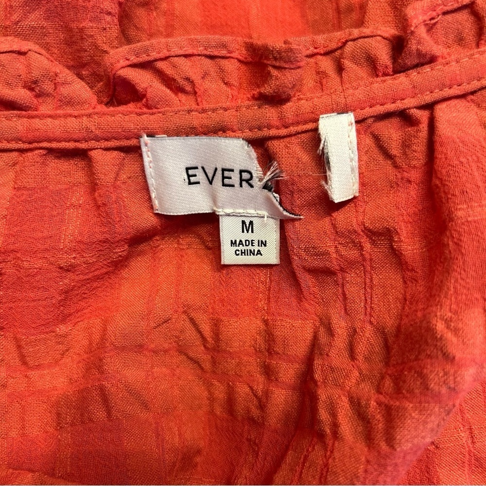 *NWOT* Evereve Peplum Crinkle Blouse in Mineral Red, Size Medium - Picture 9 of 11
